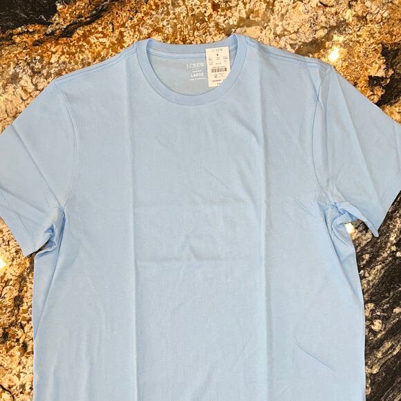 NWT J. Crew Men's Serenity Blue Washed Jersey Crewneck Tee - SIZE LARGE - Picture 6 of 9